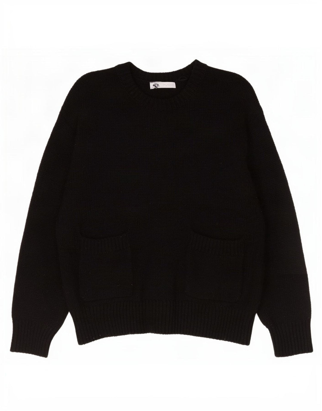 Pulover supradimensionat pentru femei Zara, cu gâtul turn, UK 16 Poliester negru mare