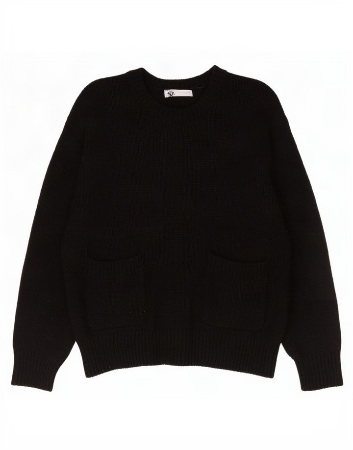 Pulover supradimensionat pentru femei Zara, cu gâtul turn, UK 16 Poliester negru mare