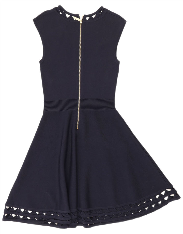 Rochie Ted Baker pentru femei, slim fit, în formă de A, mărimea 2 mică, viscoză bleumarin