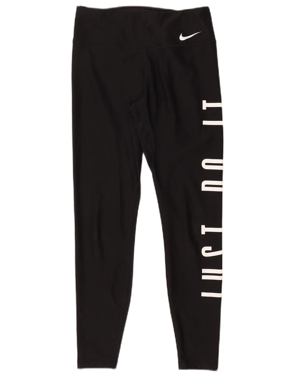 Leggings Nike Dri Fit Graphic pentru femei UK 10 Poliester negru mic