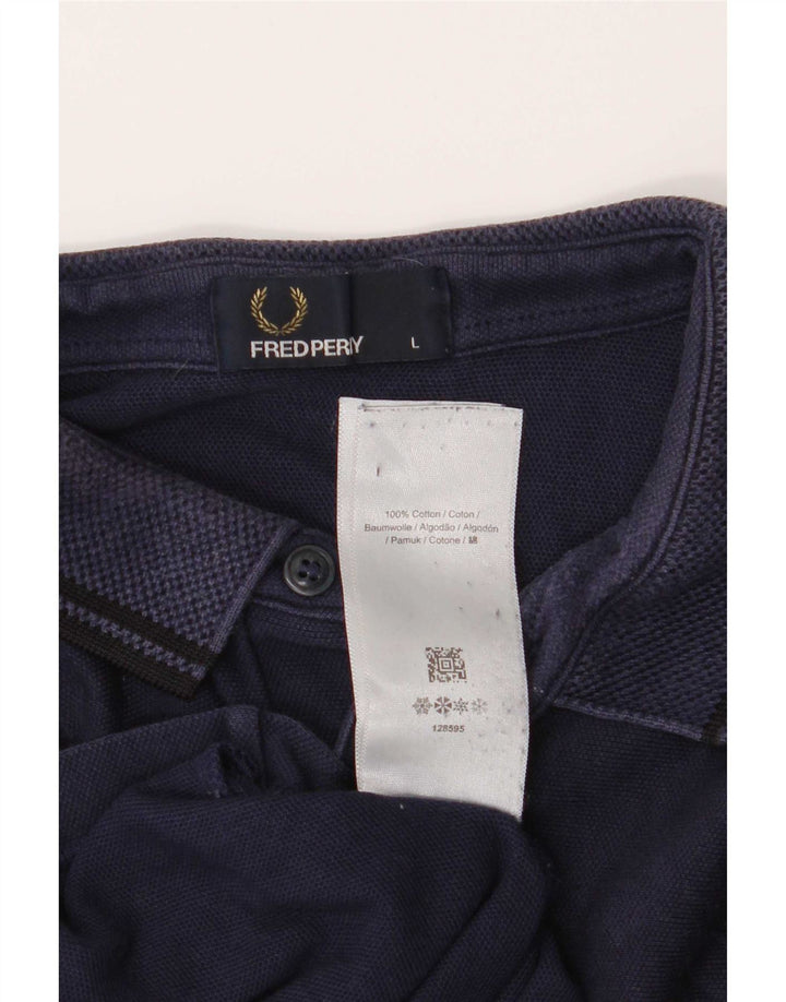 Cămașă polo Fred Perry pentru bărbați, mare, albastru bleumarin, bumbac