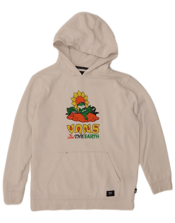 VANS Pulover cu glugă cu grafic pentru femei UK 18 XL Bumbac alb