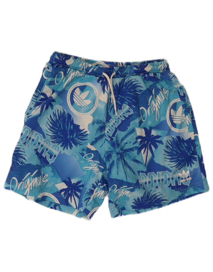 Pantaloni scurți de înot grafic pentru bărbați Adidas Mic, albastru, poliester hawaian