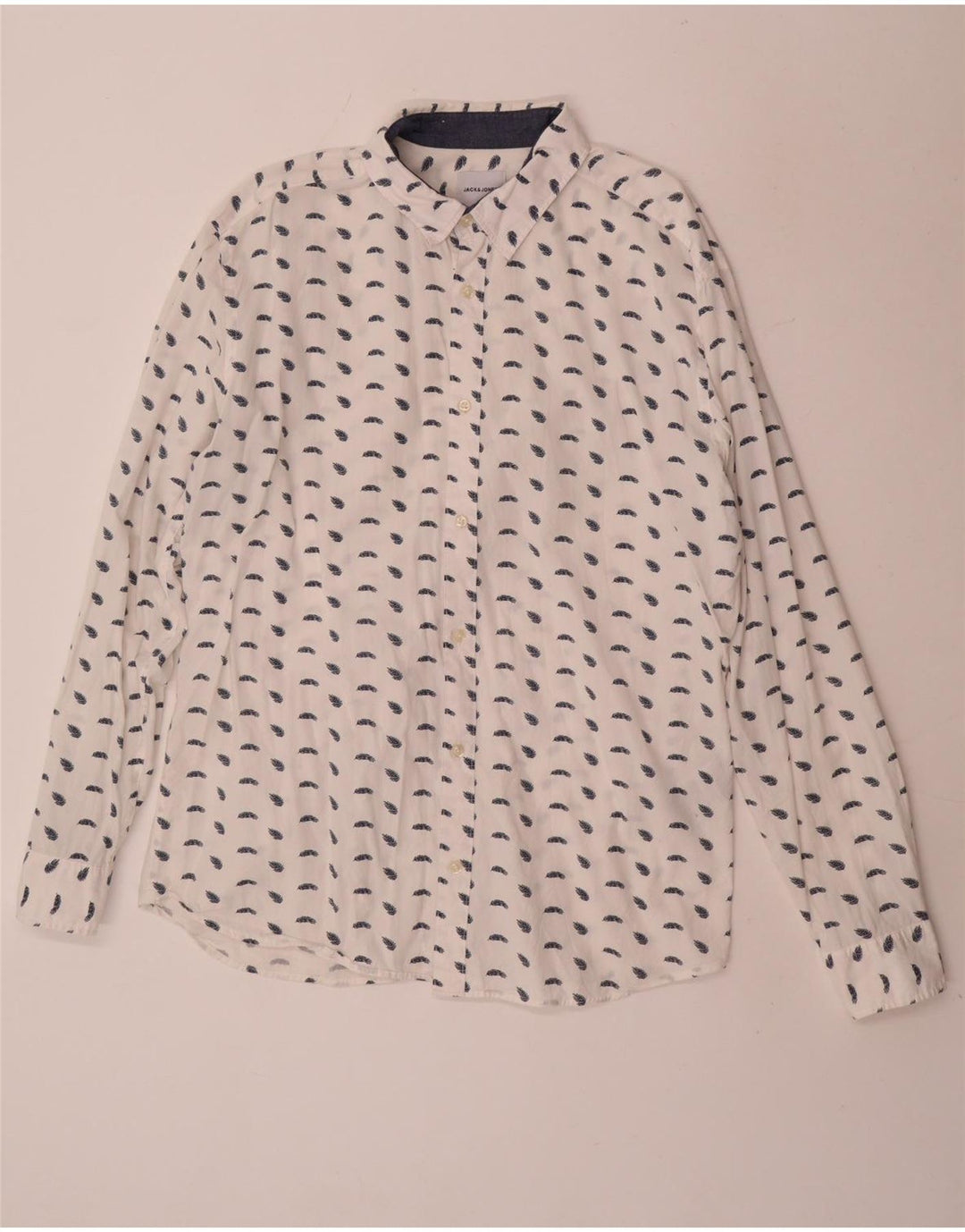 Jack & Jones Mens Shirt 2XL White Spotted Cotton