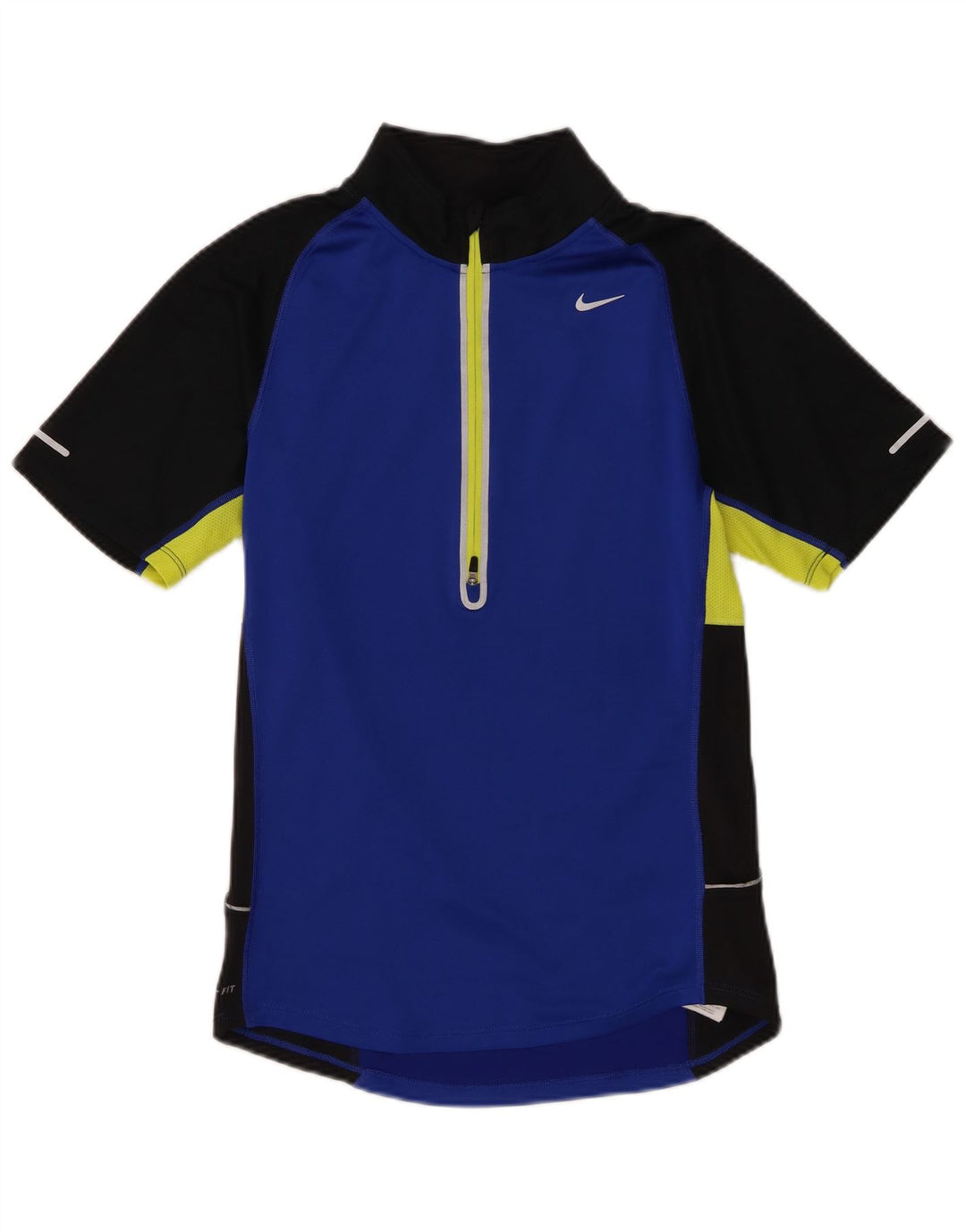 Tricou pentru bărbați Nike Dri Fit cu fermoar și gât Top mic, albastru, poliester color bloc
