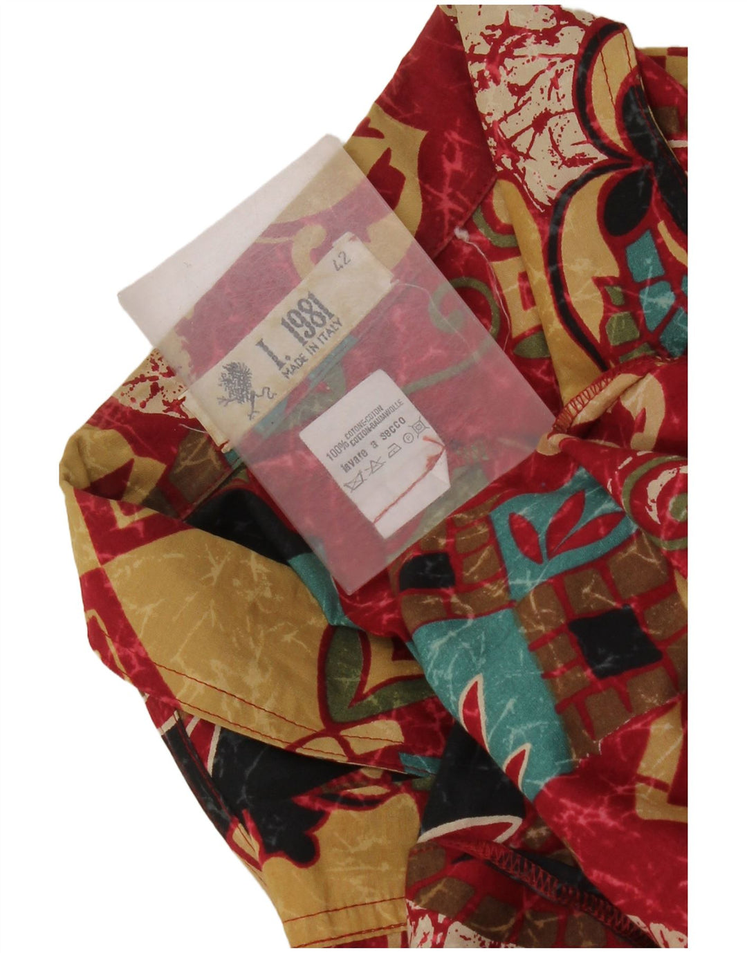 Jachetă vintage pentru femei cu model abstract IT 42 roșu mediu colorblock