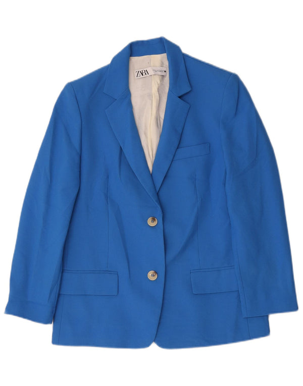 Blazer supradimensionat cu 2 nasturi Zara pentru femei UK 6 XS Albastru