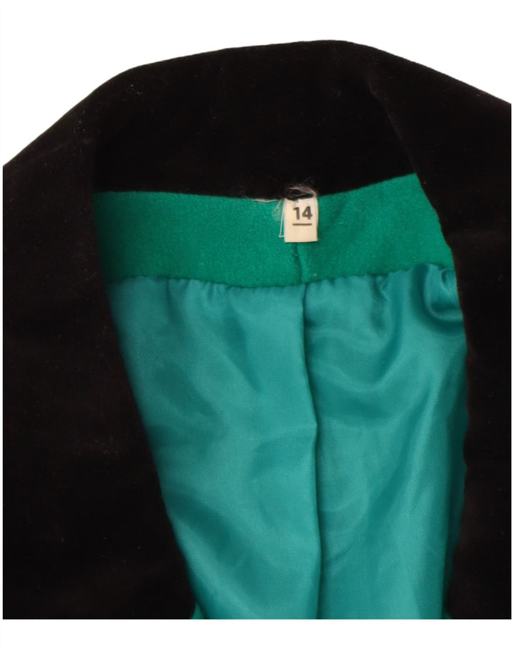 Jachetă vintage pentru femei la dublu piept UK 14, verde, mare
