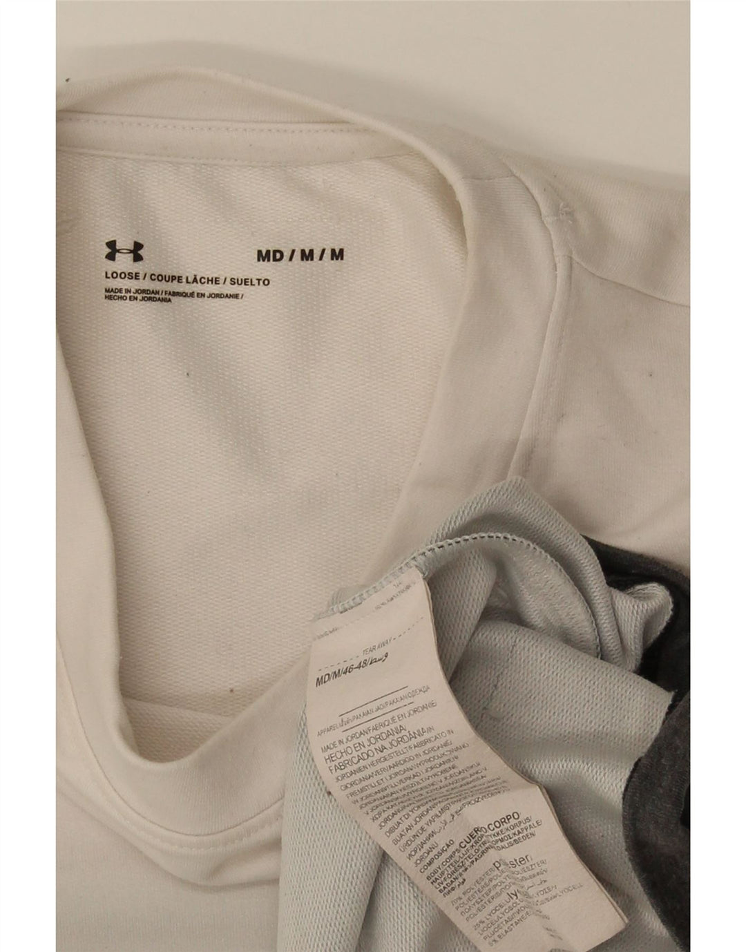 Top pentru bărbați Under Armour cu mânecă lungă, alb, mediu, poliester