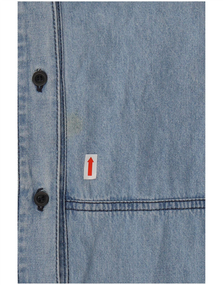 Cămașă din blugi cu mânecă scurtă pentru bărbați CARRERA Mărimea 43/44 XL Bumbac albastru