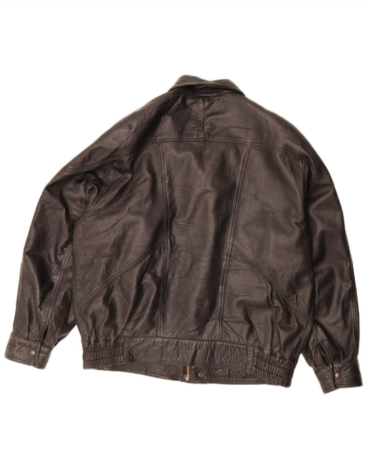 Jachetă de piele vintage pentru bărbați UK 42 XL din piele neagră