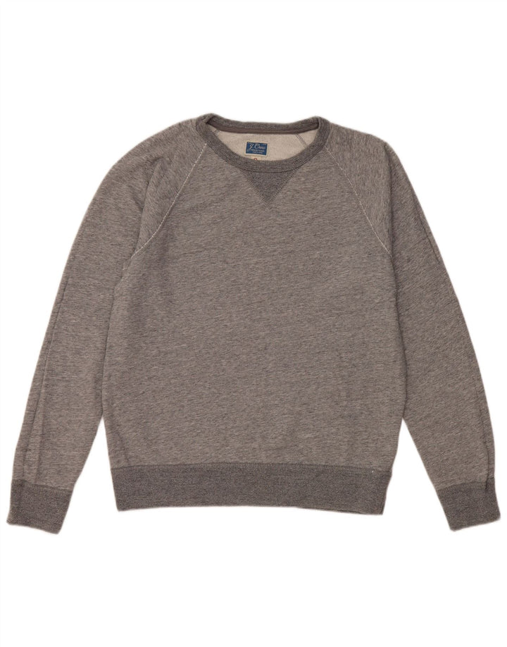 J. CREW Pulover supradimensionat pentru femei UK 10 Bumbac gri mic