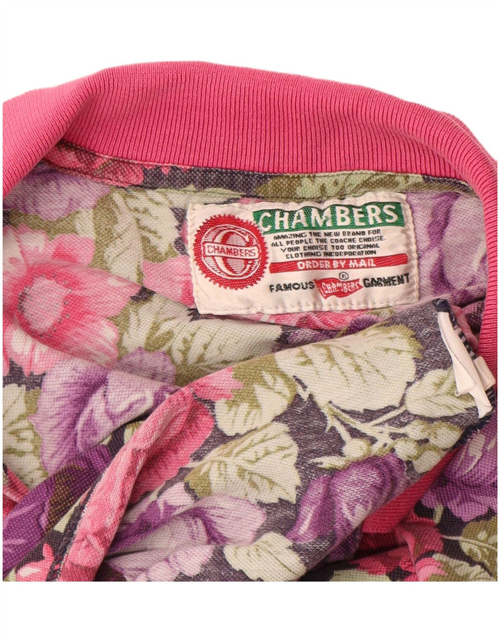 CHAMBERS Tricou polo pentru femei UK 16 Large Purple Floral