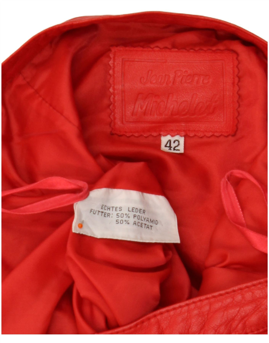 JEAN PIERRE MICHELET Fusta dama cu talie inalta EU 42 mare W28 piele rosie