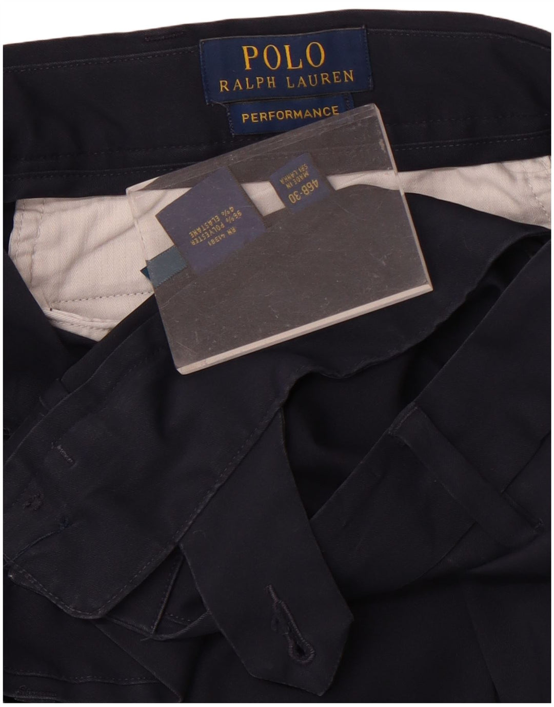 Pantaloni chino pentru bărbați Polo Ralph Lauren W46 L30 poliester bleumarin