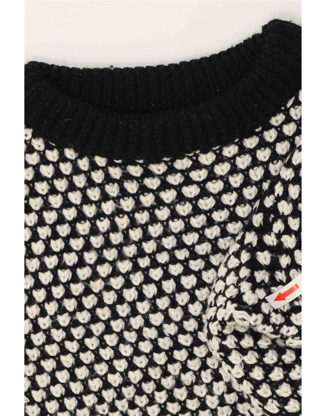 Pulover pentru femei Zara, cu model abstract, cu decolteu triplu, UK 14 Medium Negru