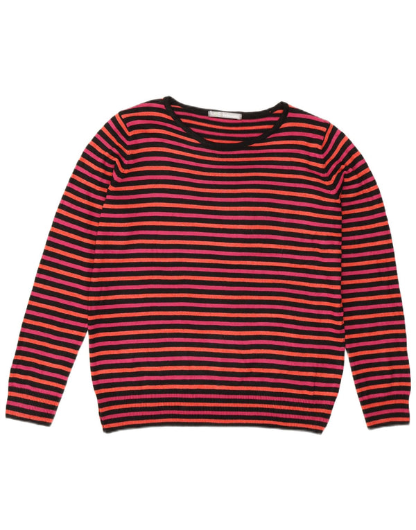 MARKS & SPENCER Pulover pentru damă cu gât de barcă, UK 14, mare, roz, cu dungi