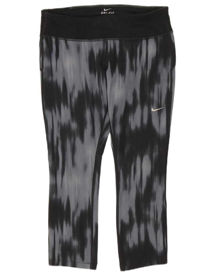 Leggings capri Nike Dri Fit pentru femei UK 12 Medium Blue Tie Dye Poliester