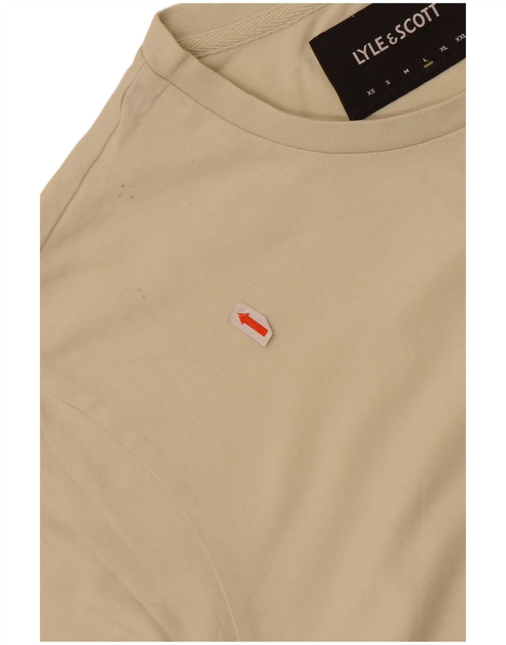 Tricou pentru bărbați Lyle & Scott Top mare, bej, bumbac