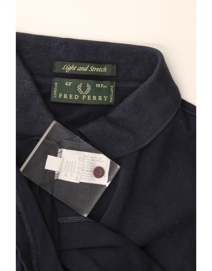 Cămașă polo Fred Perry pentru bărbați, bumbac mediu albastru bleumarin