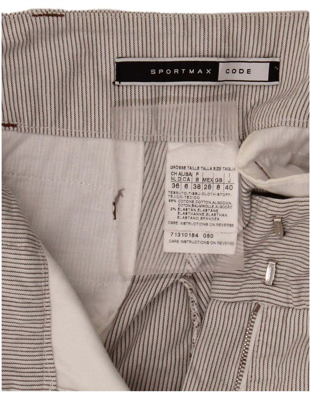 SPORTMAX Pantaloni tăiați pentru femei UK 8 Small W28 L25 Gri cu dungi