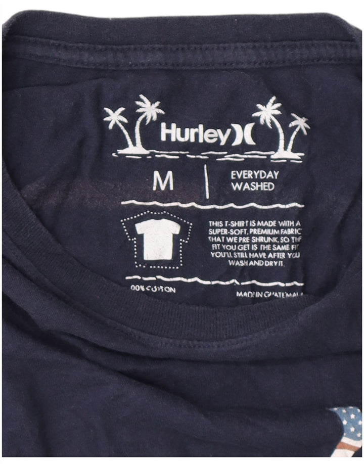 Tricou grafic HURLEY pentru bărbați Top mediu din bumbac bleumarin