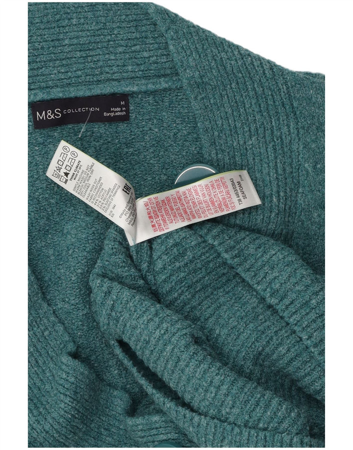 Pulover cardigan pentru femei Marks & Spencer UK 14, bumbac turcoaz mediu
