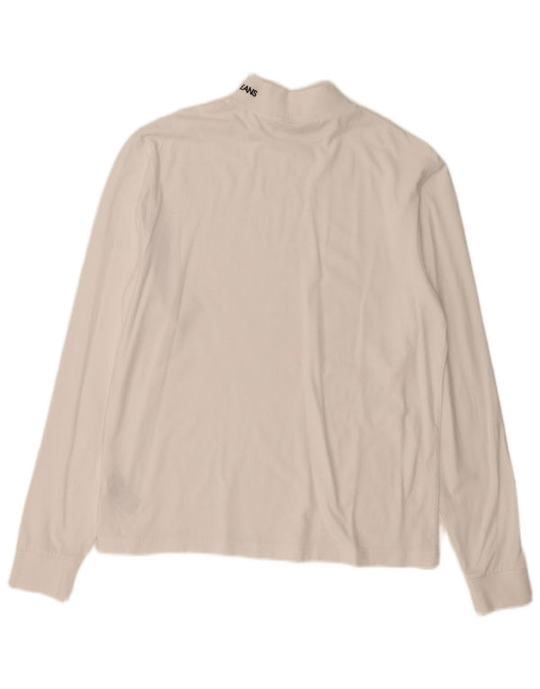 CALVIN KLEIN JEANS Top pentru bărbați cu mânecă lungă din bumbac alb mic