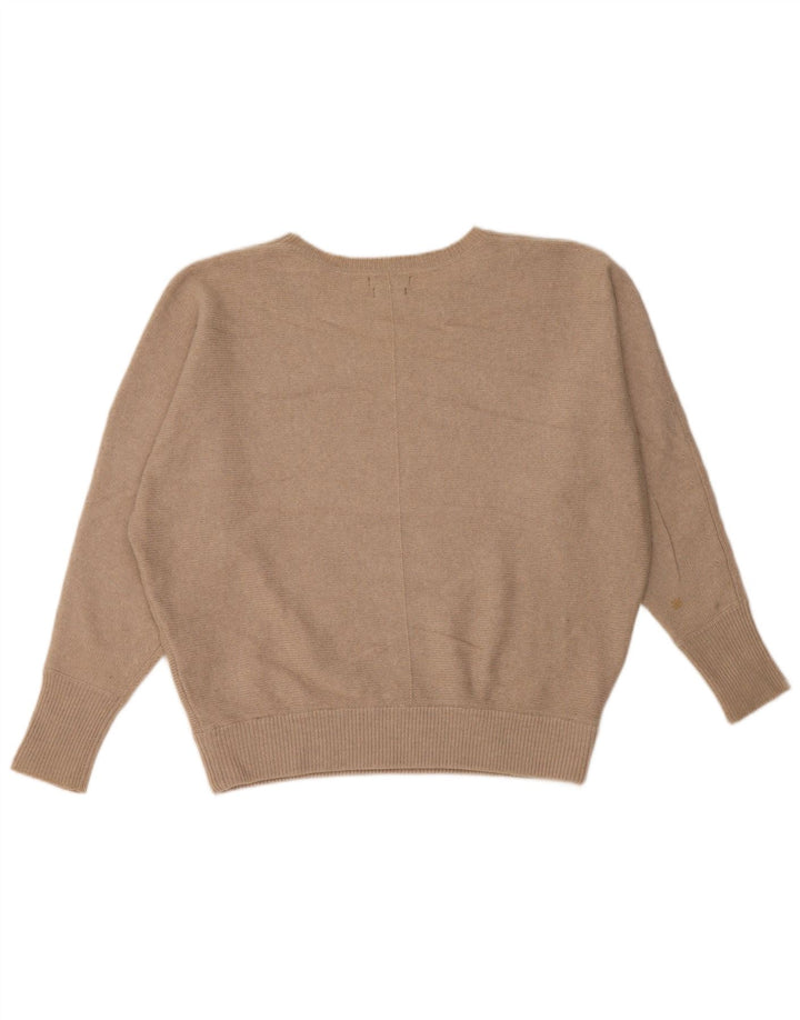Pulover supradimensionat pentru femei Massimo Dutti, cu gât de barcă, UK 6 XS, bej, lână