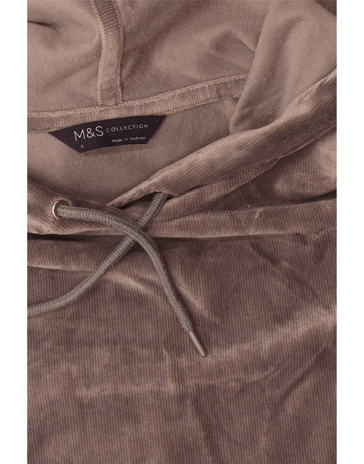 Pulover pentru femei Marks & Spencer din velur supradimensionat cu glugă, UK 8, mic, gri