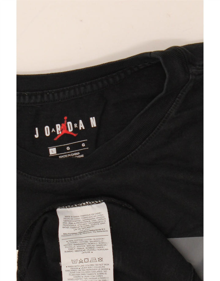 Tricou grafic Jordan pentru bărbați Top mare din bumbac negru