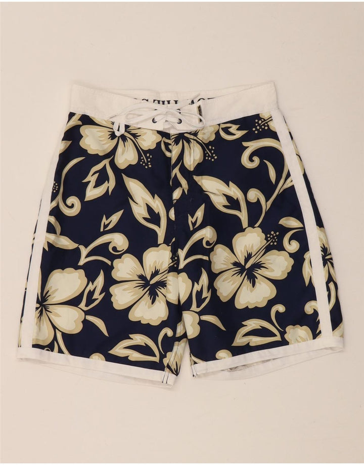 Sundek Pantaloni scurți de înot pentru bărbați, poliester floral, albastru marin mic