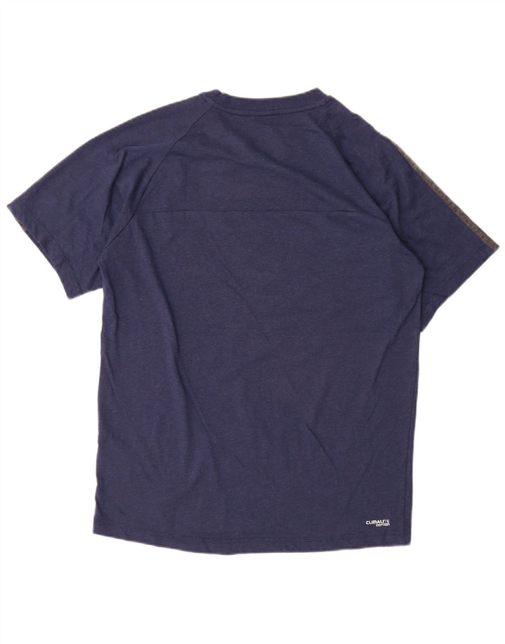 Tricou Adidas Climalite pentru bărbați Top mediu din bumbac bleumarin