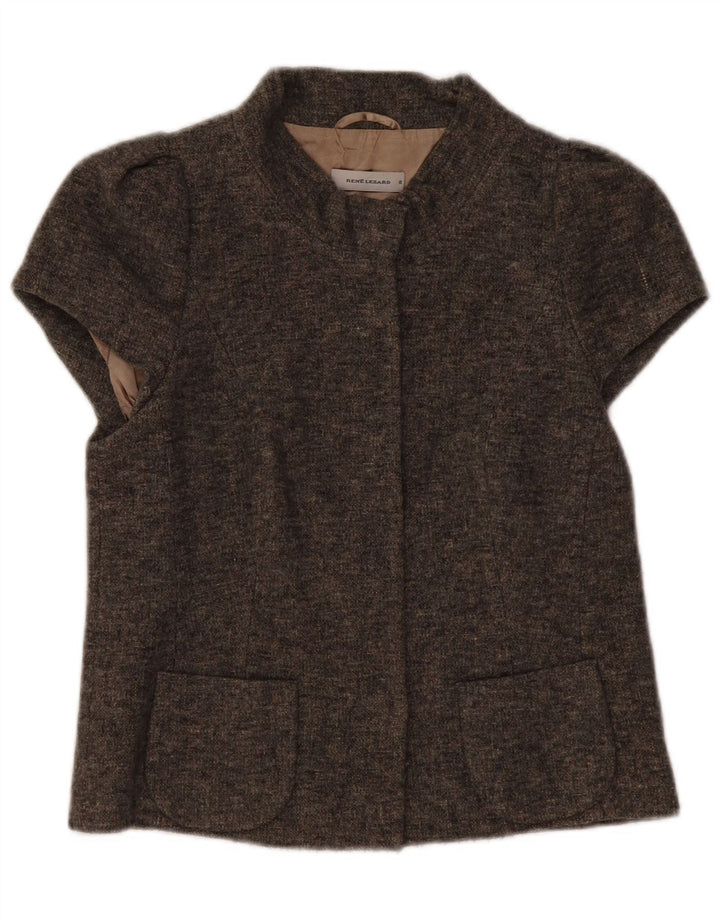 Rene Lezard Jachetă cu mânecă scurtă pentru femei EU 36 Lână mică, gri