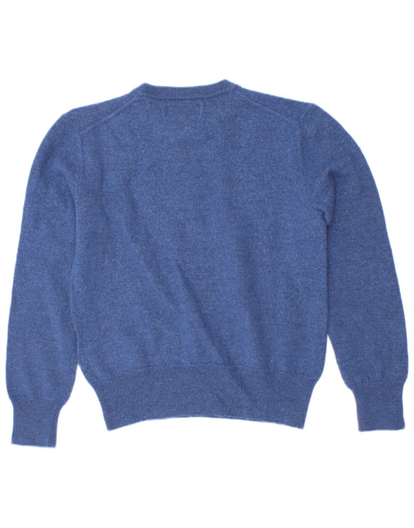 Pulover Polo Ralph Lauren pentru băieți cu gât crew pulover 7-8 ani mic albastru lână