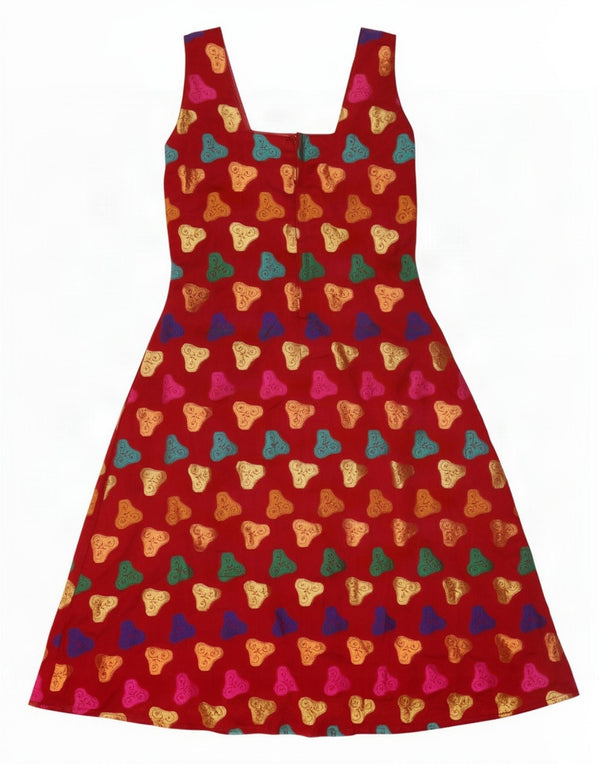 Rochie de epocă pentru femei fără mâneci în linie A UK 10 Mic Burgundy Floral