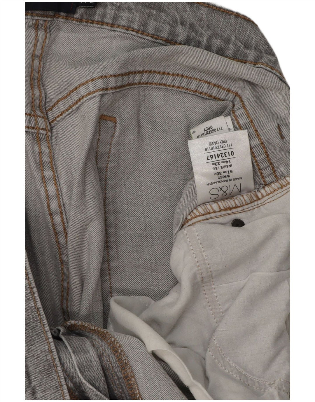 Blugi drepti pentru bărbați Marks & Spencer Blue Harbour W38 L29 bumbac gri
