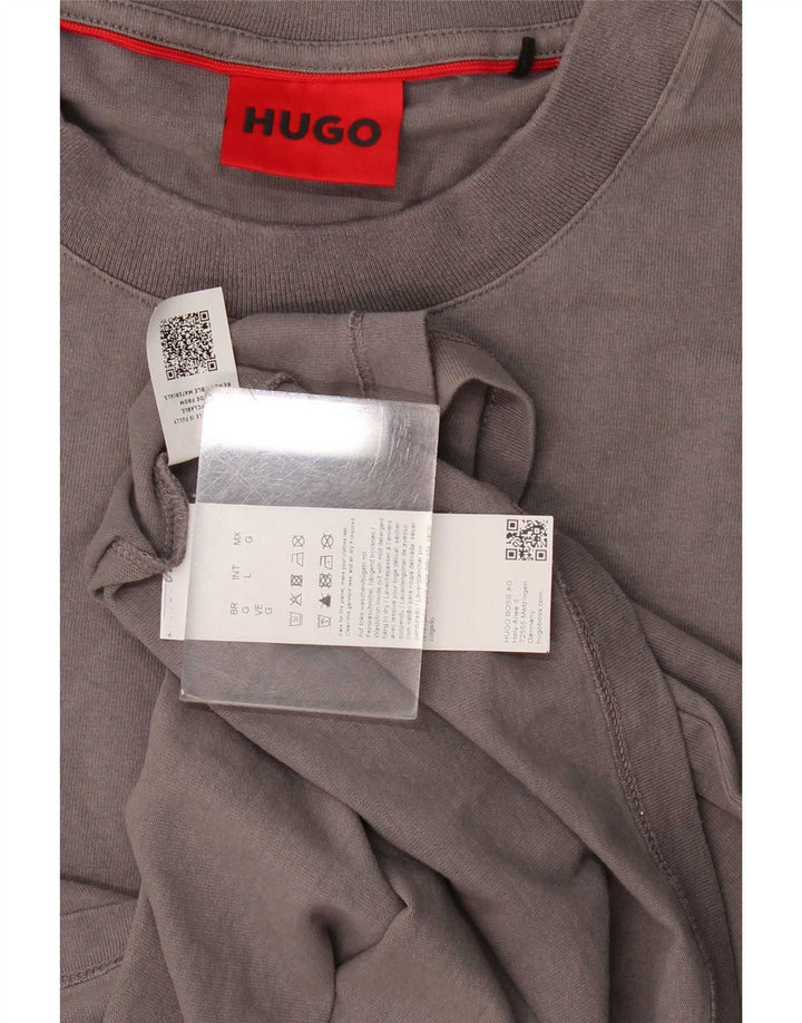 Tricou pentru bărbați Hugo Boss Top mare bumbac gri