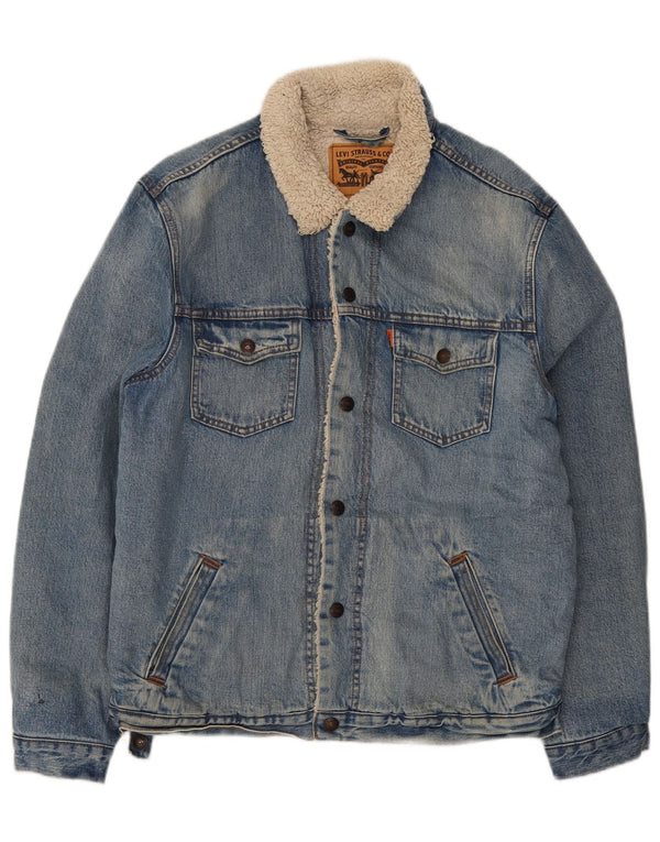 Jachetă pentru bărbați Levi's Sherpa denim UK 40, mare, albastru, bumbac
