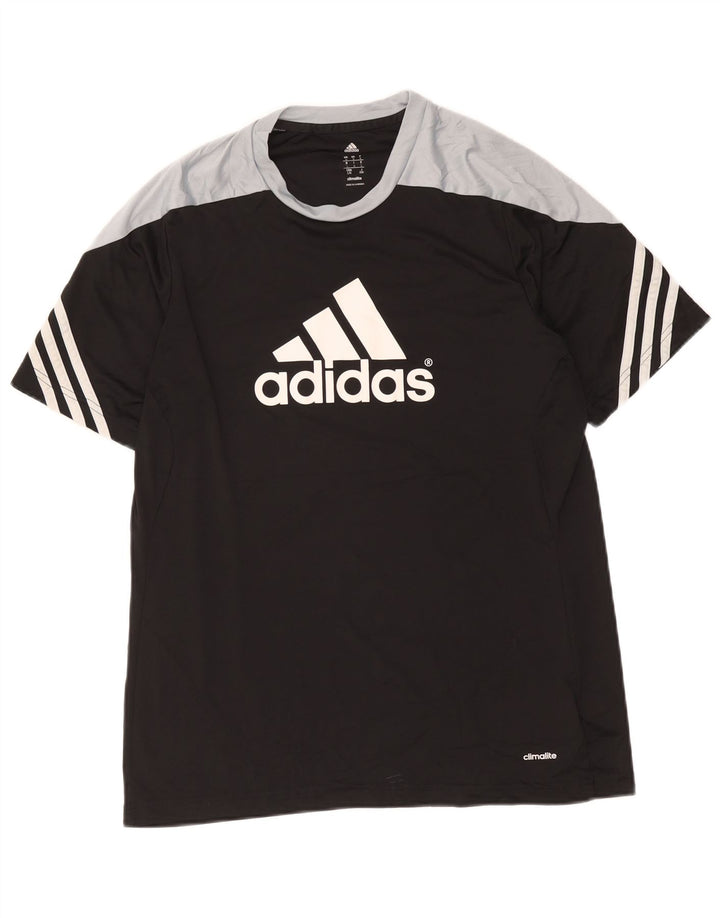 Tricou cu grafic Climalite Adidas pentru bărbați Top mare, negru, poliester color bloc