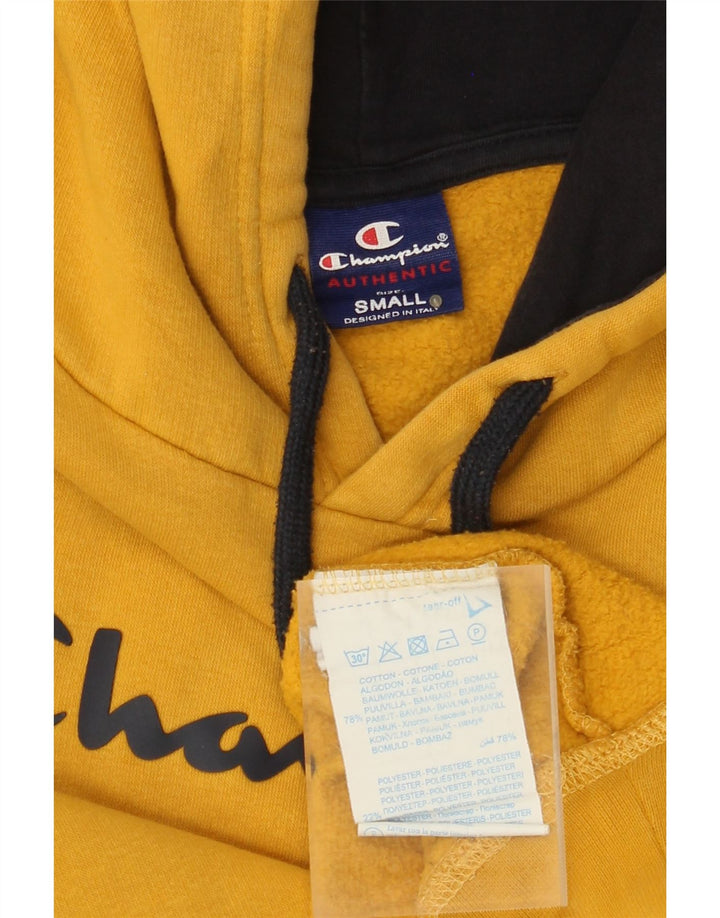 Pulover cu glugă cu grafic pentru bărbați CHAMPION, bumbac galben mic