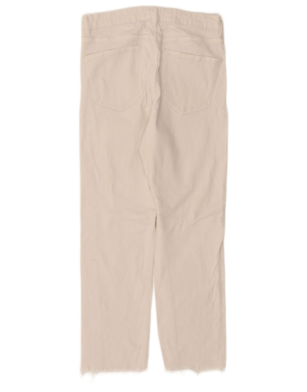Blugi Drepți Femei Zara EU 40 Medium L30 L27 Alb