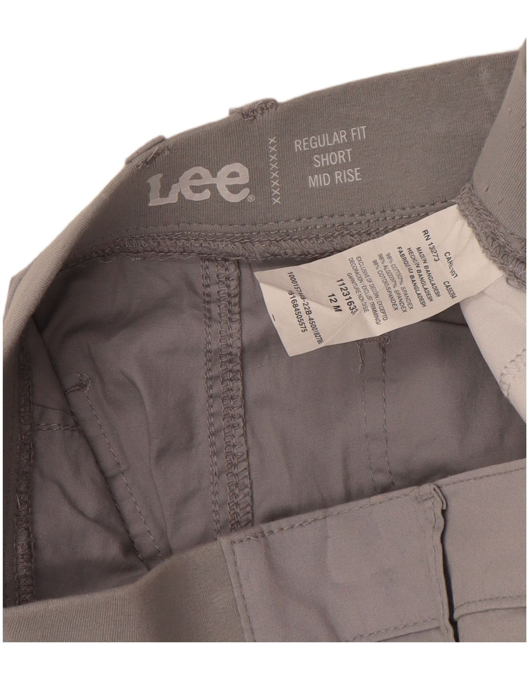 Pantaloni scurti cargo cu talie medie Lee pentru femei US 12 Large W34 Gri