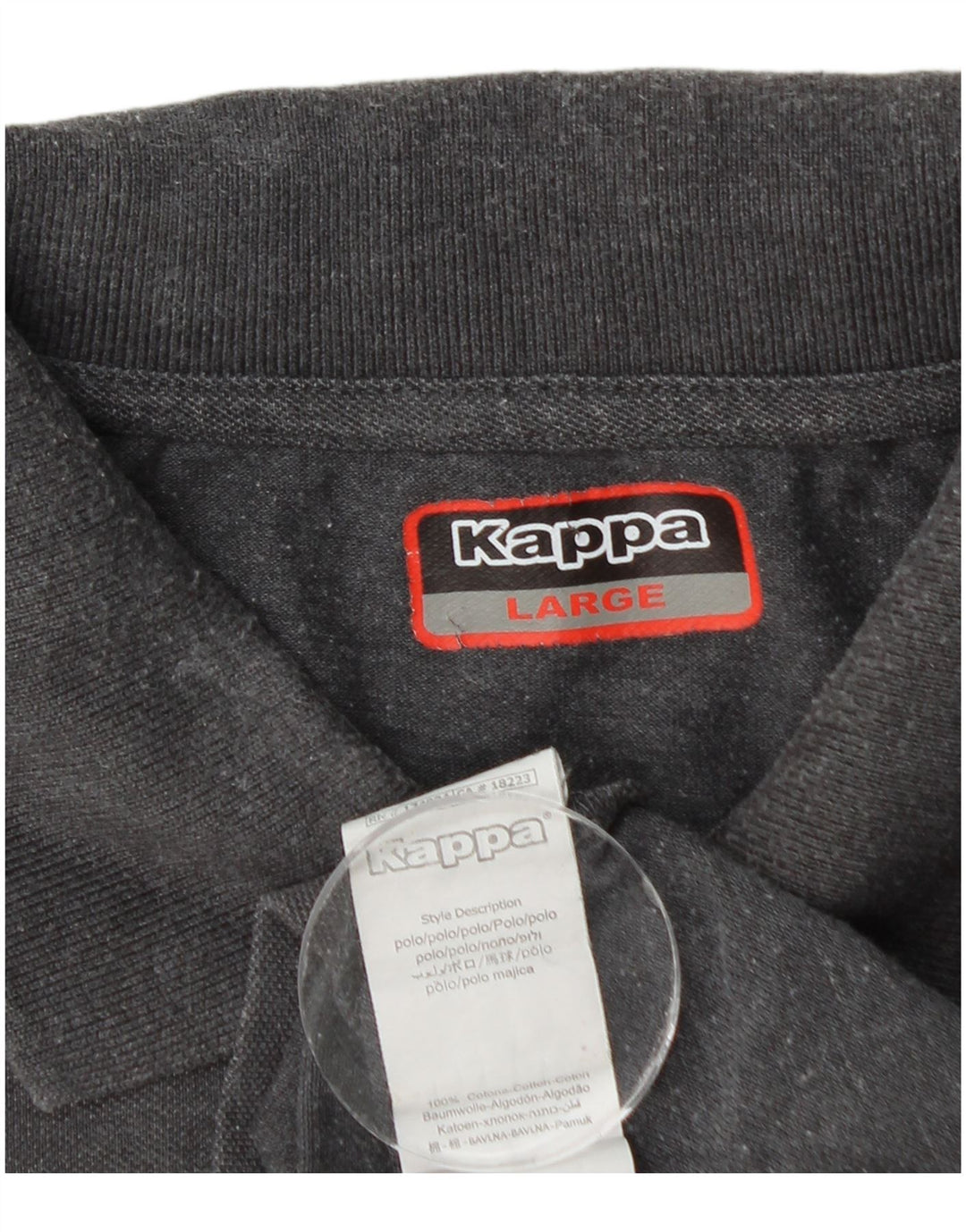 Cămașă polo KAPPA pentru bărbați, bumbac gri mare