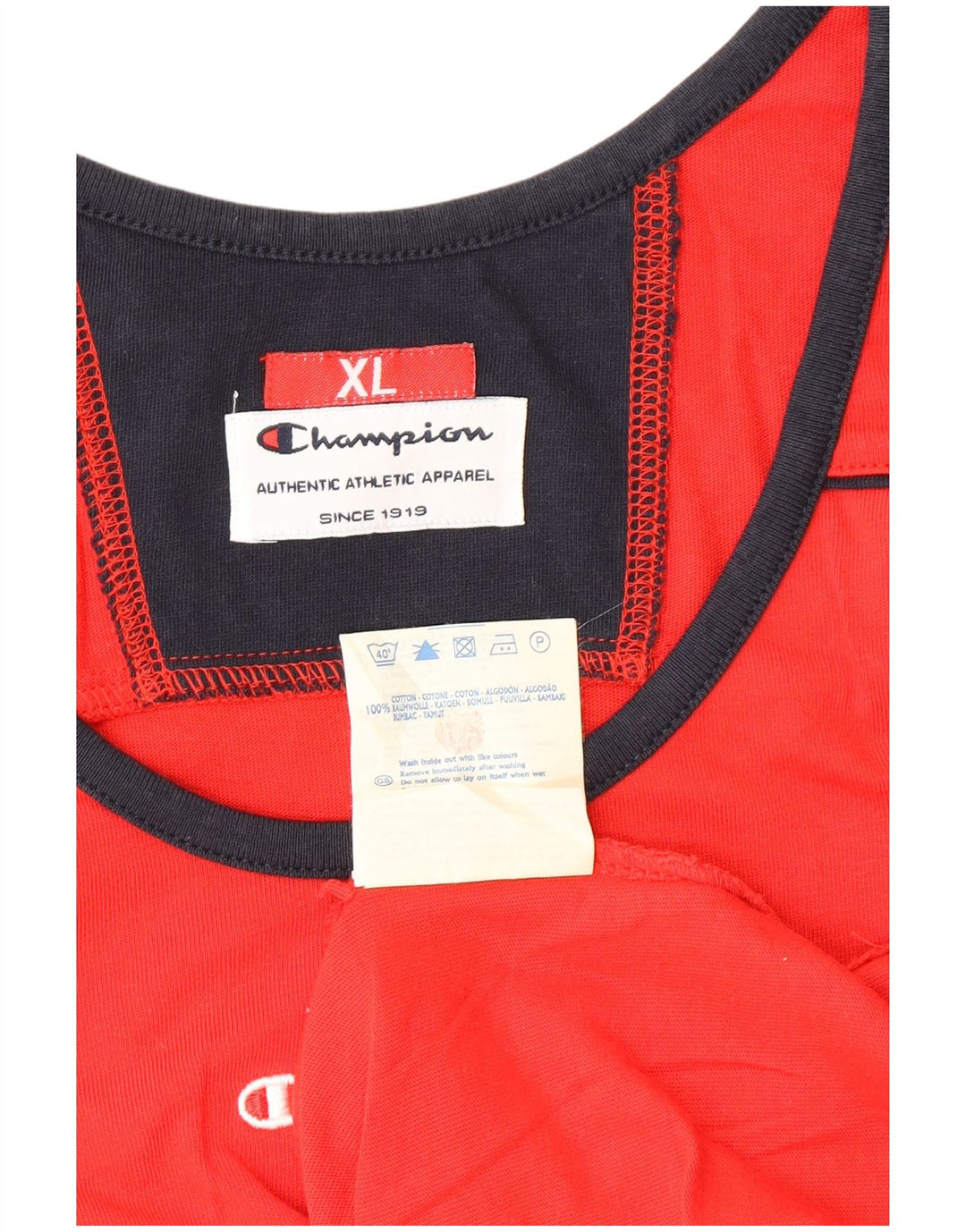 Vestă grafică pentru bărbați CHAMPION, XL, bumbac color bloc, roșu