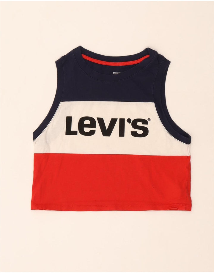 LEVI'S Womens Oversized Graphic Vest Top UK 2 2XS Multicoloured
