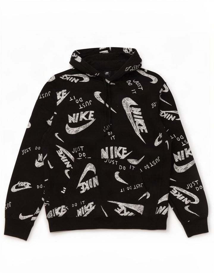 Pulover Nike Grafic pentru bărbați, bumbac mediu negru