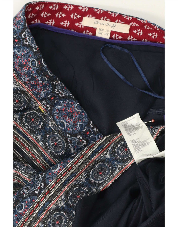 Fusta mini pentru femei White Stuff UK 10 Small W30 Blue Geometric Poliester