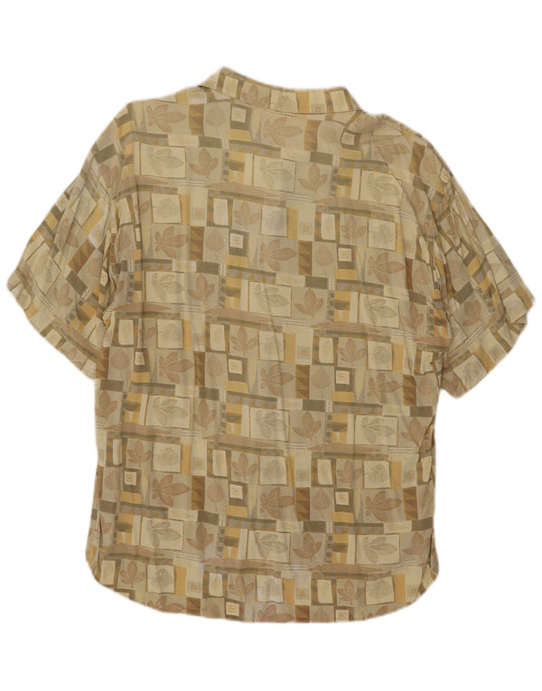 Cămașă Vintage pentru bărbați cu mânecă scurtă Bej mediu Floral