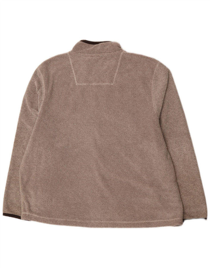 Pulover pentru bărbați Weird Fish cu fermoar și gât, poliester maro 5XL